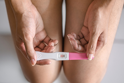 image showing positive pregnancy test